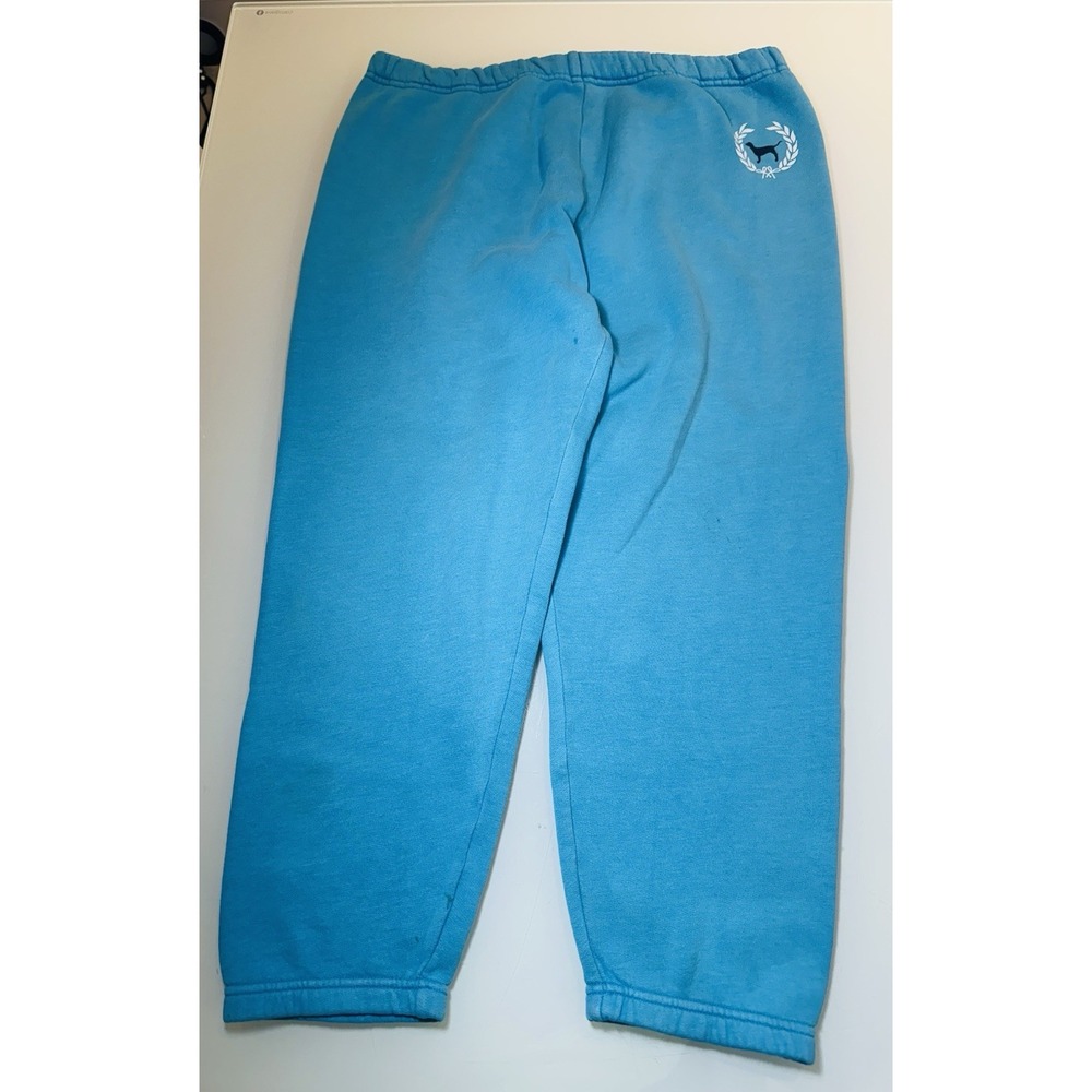VTG Victoria's Secret PINK "Rock Royalty" Blue Cotton Sweat Pants Sz M - Picture 3 of 14